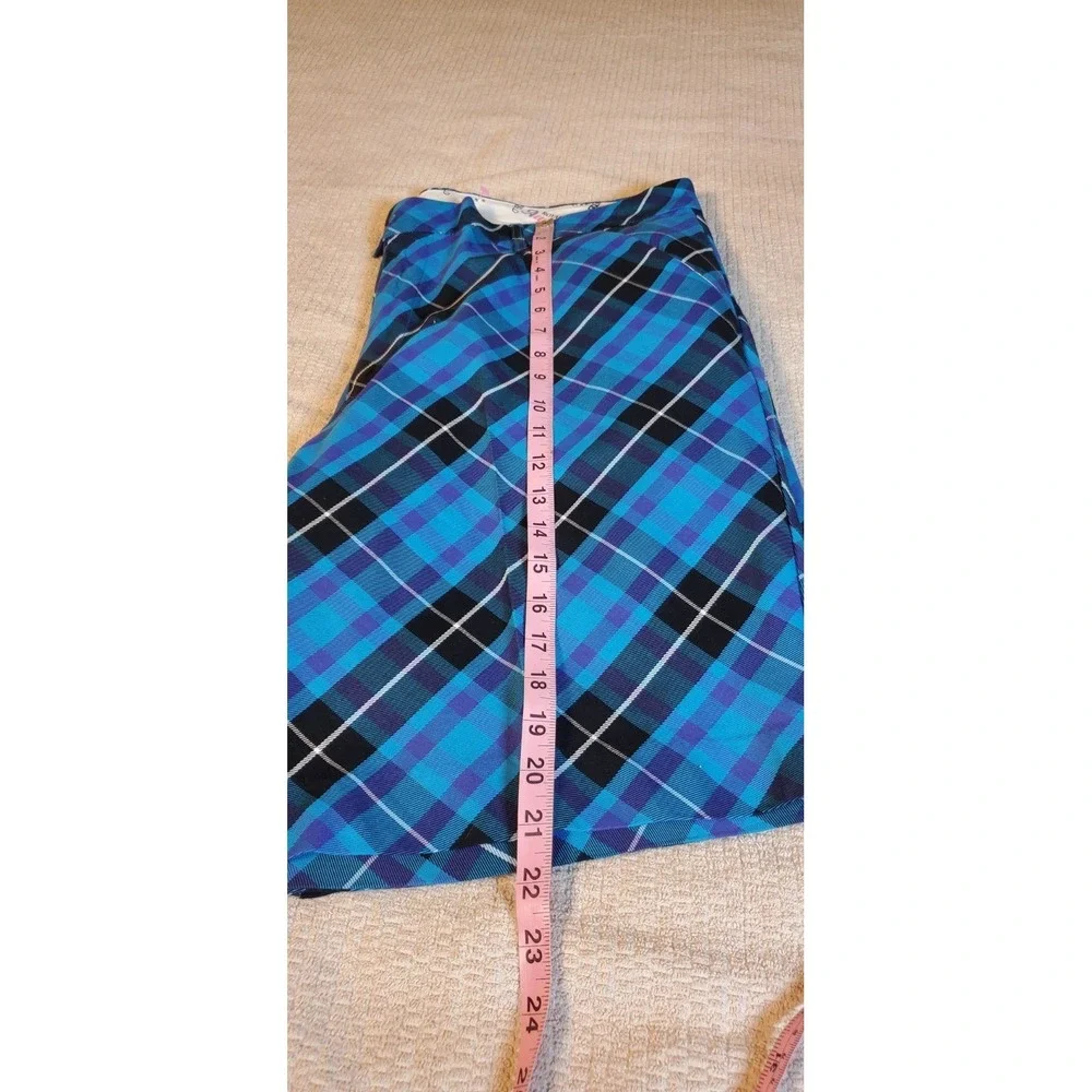 Royal & Awesome Men's golf shorts Sz 40 Blue Plaid Belt Loops 10.5